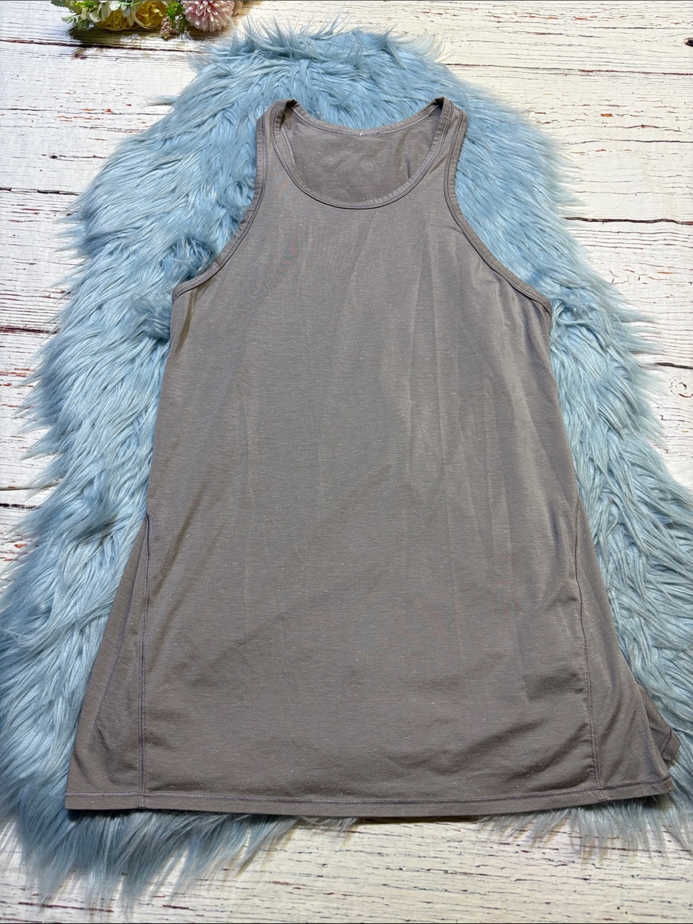 Lululemon Goal Up Tank Gray Speckled Tie Back Tank Top sz 8